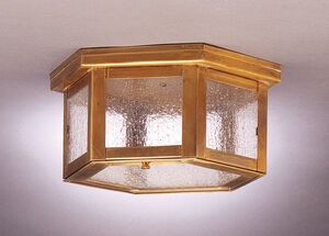 Williams 1 Light 11 inch Dark Antique Brass Flush Mount Ceiling Light in Clear Seedy Glass