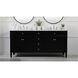 Park Avenue 72 X 22 X 35 inch Black Vanity Sink Set