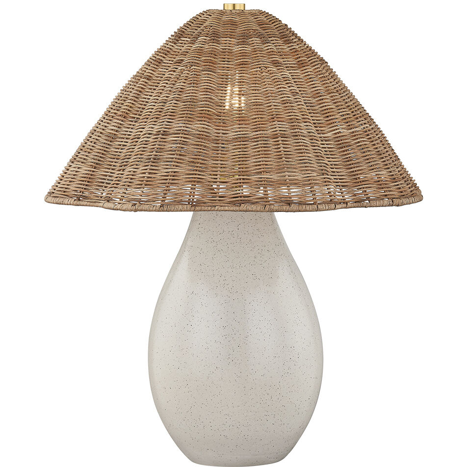 Deanne 19.75 inch 15 watt Aged Brass and Ceramic Creamy Oat Table Lamp Portable Light