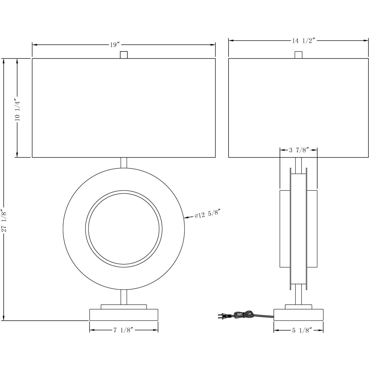 Turner 27 inch 150.00 watt Black Table Lamp Portable Light