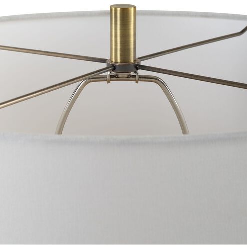 Threefold 29.75 inch 150.00 watt Black Stone and Antique Brass Table Lamp Portable Light