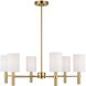 Drew & Jonathan Scott Manor 6 Light 30 inch Satin Brass Chandelier Ceiling Light