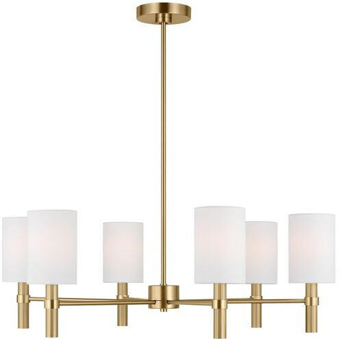 Drew & Jonathan Scott Manor 6 Light 30 inch Satin Brass Chandelier Ceiling Light