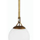 Orion 1 Light 6 inch Patina Aged Brass Mini Pendant Ceiling Light