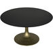 Herno 59 X 59 inch Matte Black with Antique Brass Dining Table