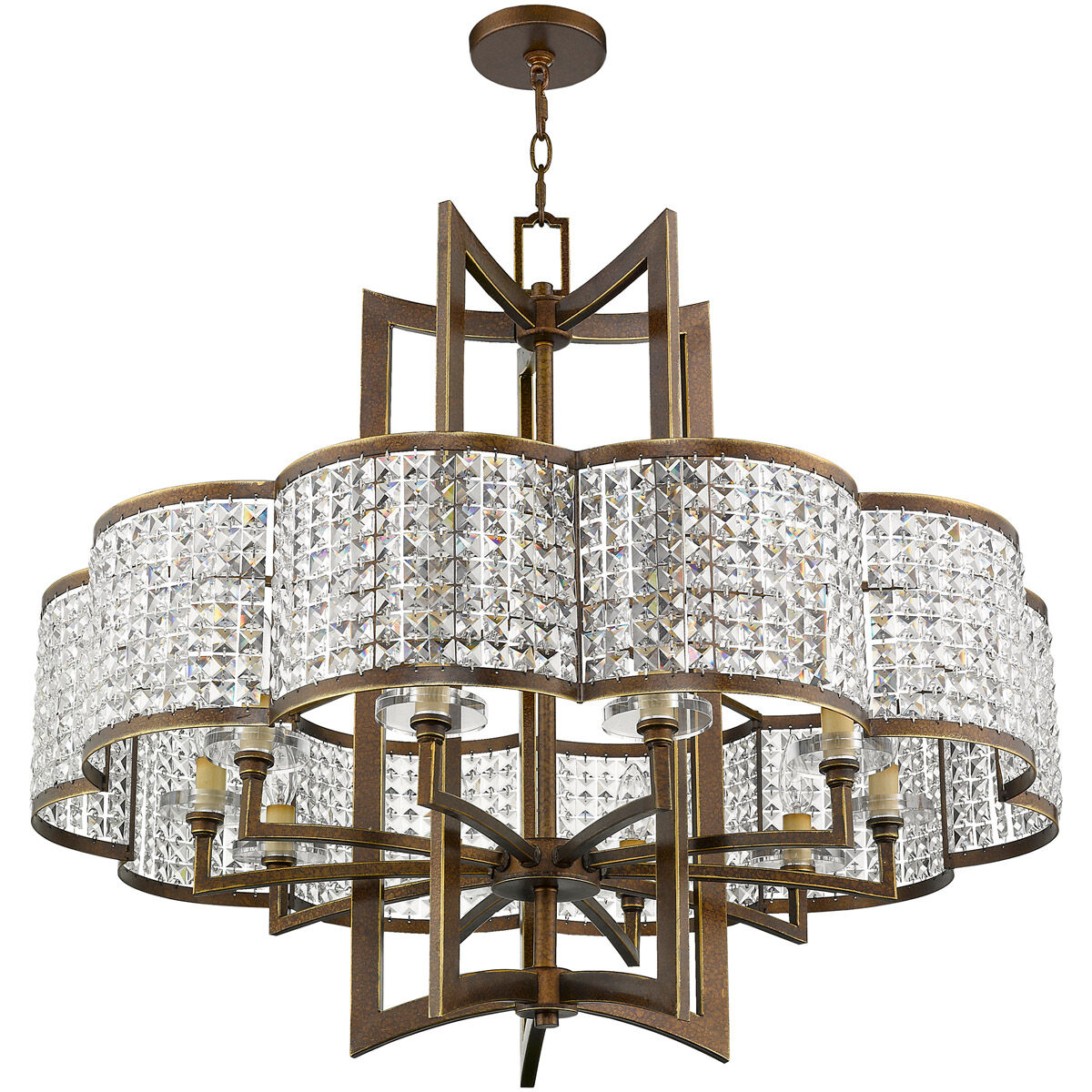 Grammercy 10 Light 34 inch Hand Painted Palacial Bronze Chandelier Ceiling Light