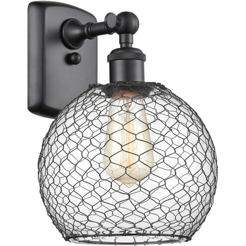 Ballston Farmhouse Chicken Wire 1 Light 8 inch Matte Black Sconce Wall Light, Ballston