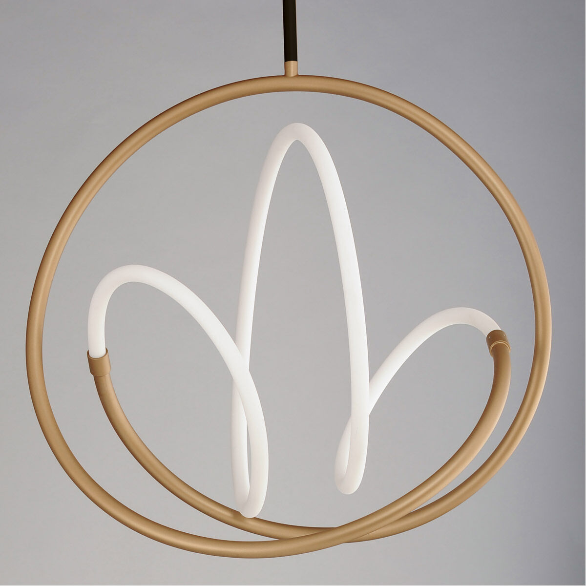 Mobius LED 20 inch Black and Gold Single Pendant Ceiling Light