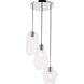 Gene 3 Light 17 inch Chrome Pendant Ceiling Light