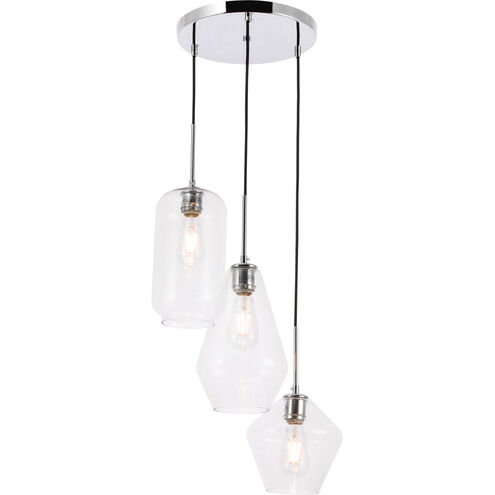Rochester 3 Light 17 inch Chrome Pendant Ceiling Light
