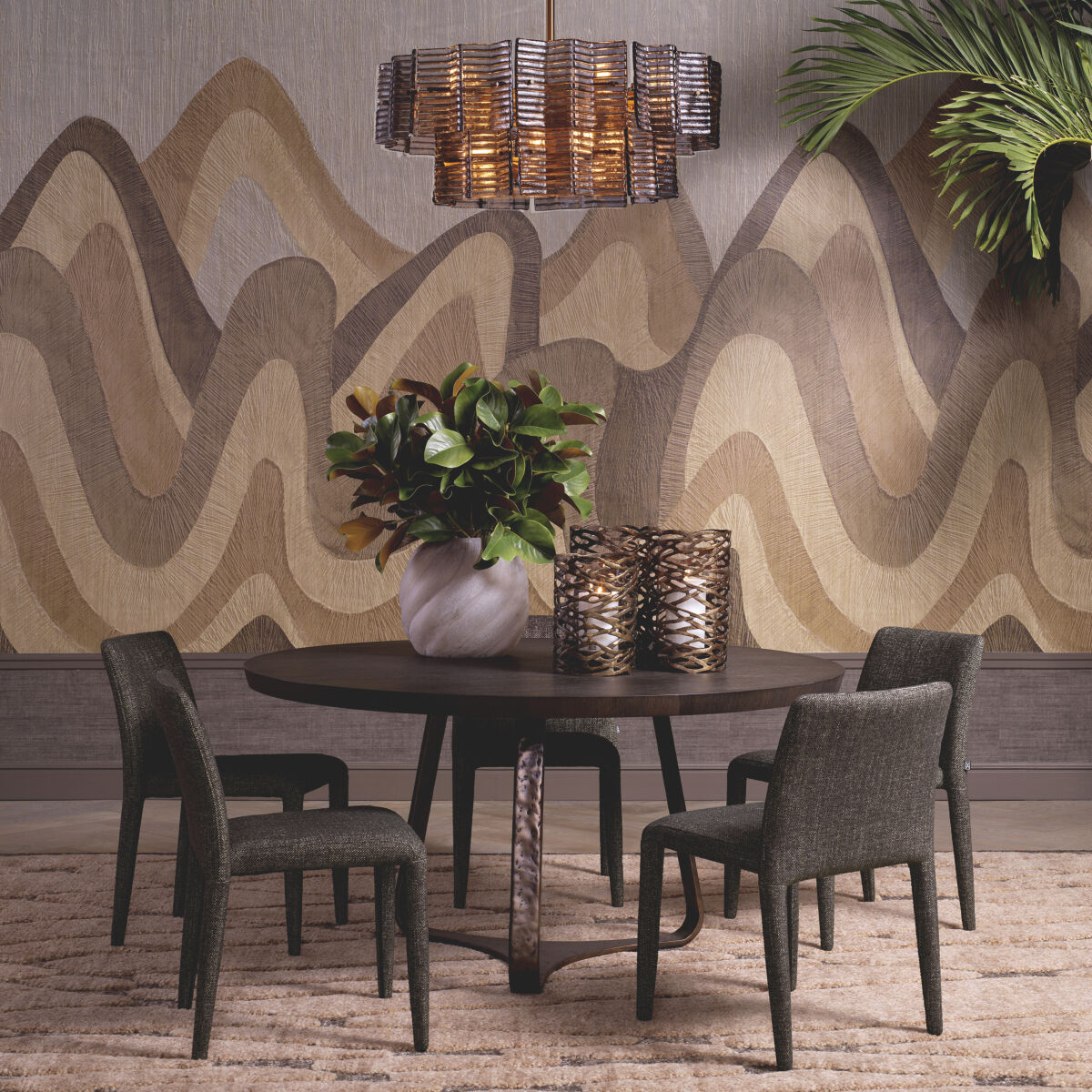 Silvano 12 Light 34.65 inch Smoke Glass Chandelier Ceiling Light