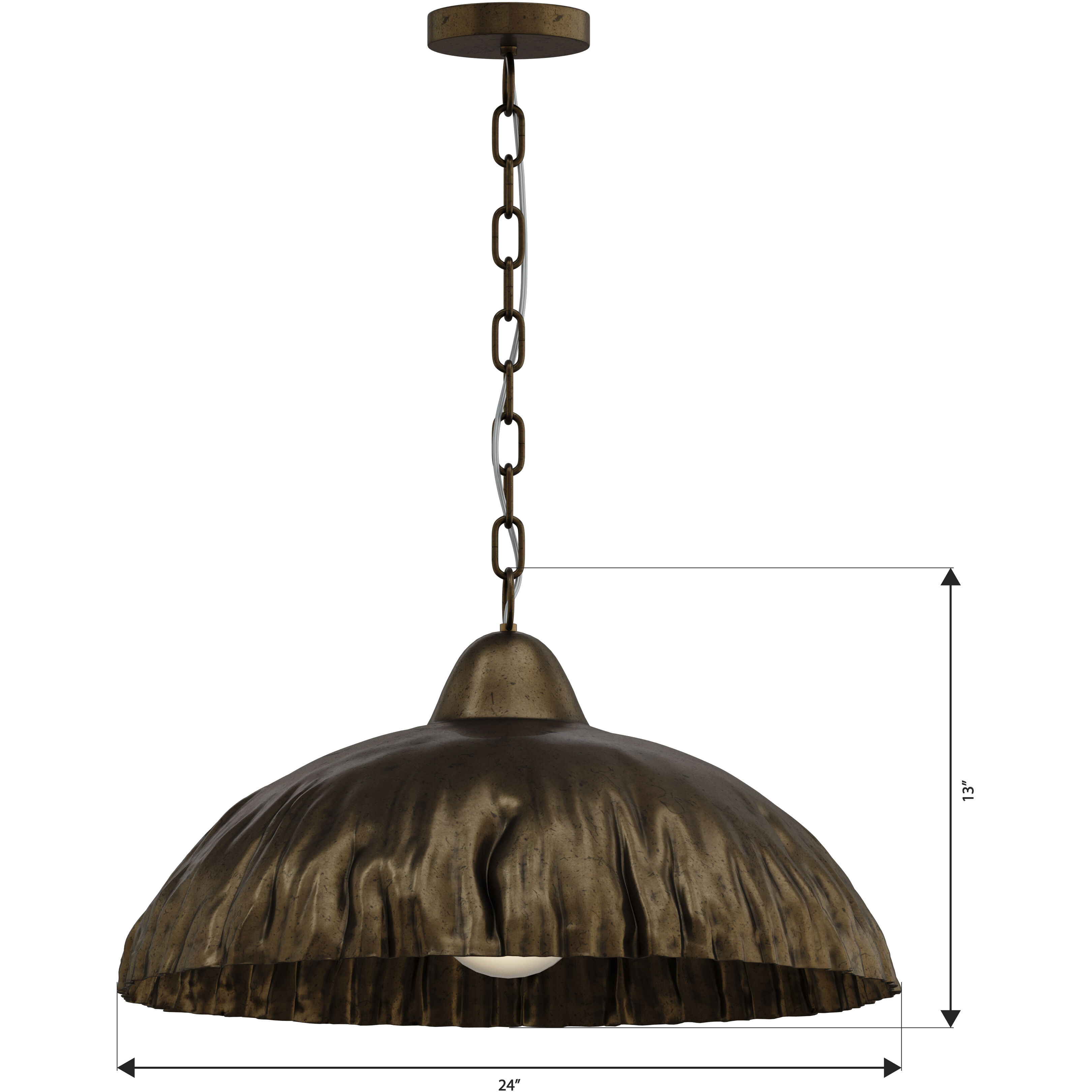Zinnia 1 Light 24 inch Antique Brass Pendant Ceiling Light