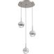 Cabochon LED Metallic Beige Silver with White Marble Pendant Chandelier Ceiling Light in Clear, 2700K LED
