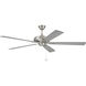 Eos 60 inch Brushed Polished Nickel with Brushed Nickel/Greywood Blades Ceiling Fan
