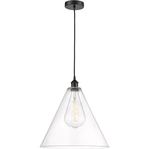 Edison Cone LED 16 inch Matte Black Pendant Ceiling Light