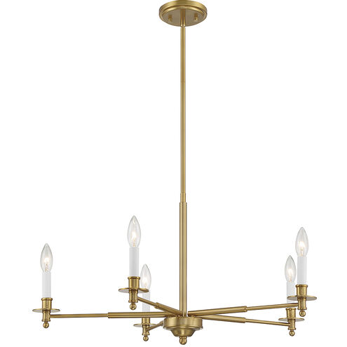 Jasmine 5 Light 30 inch Warm Brass Chandelier Ceiling Light