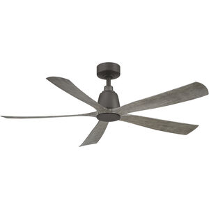 Kute5 52 52 inch Matte Greige with Weathered Wood Blades Indoor/Outdoor Ceiling Fan