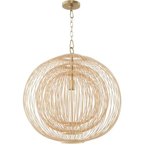 Terrae 1 Light 22 inch Aged Brass Pendant Ceiling Light, Round
