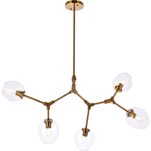Cavoli 5 Light 43 inch Brass Chandelier Ceiling Light