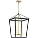 Lucent 4 Light 17 inch Black and Aged Brass Foyer Lantern Ceiling Light