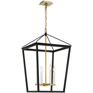 Lucent 4 Light 17 inch Black and Aged Brass Foyer Lantern Ceiling Light