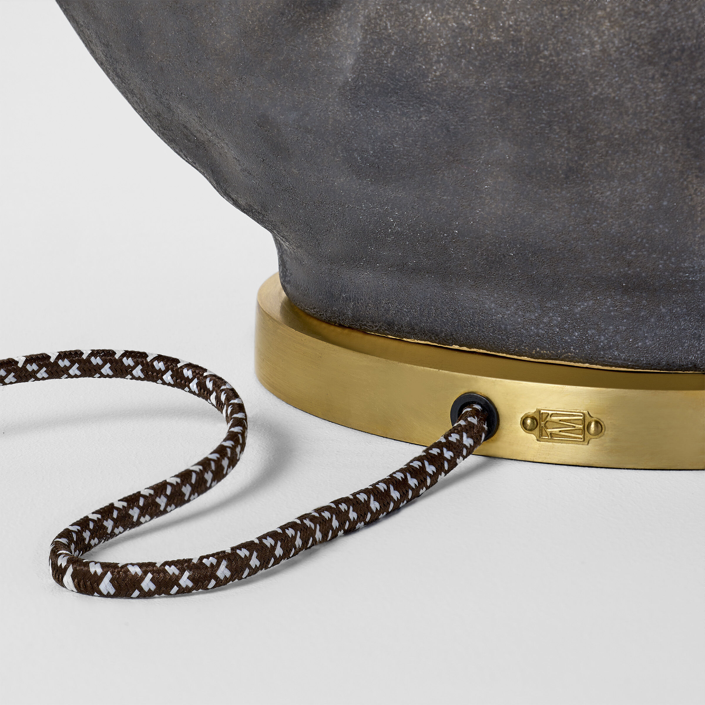 Kelly Wearstler Armato 28 inch 75 watt Stained Black Metallic Table Lamp Portable Light in Antique-Burnished Brass, Stained Black Metallic Porcelain, Small