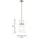 Clark 1 Light 9.75 inch Satin Brass Pendant Ceiling Light
