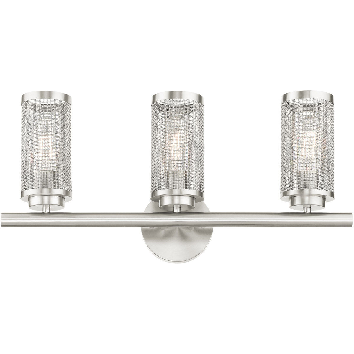 Industro 3 Light 24 inch Brushed Nickel Vanity Sconce Wall Light