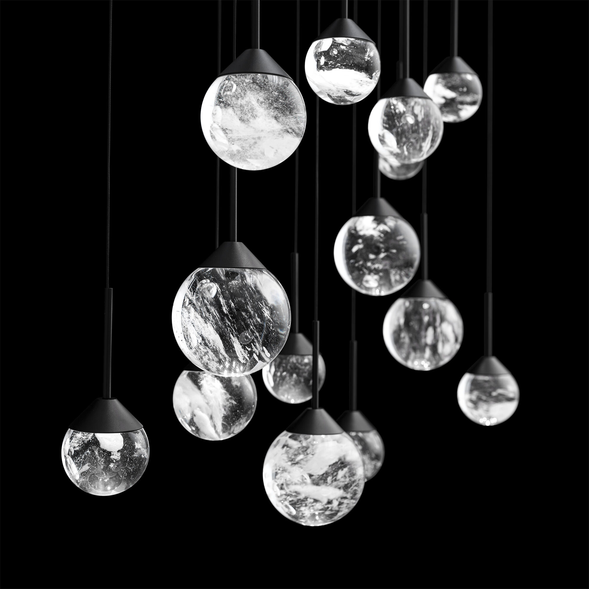 Beyond Quest LED 9.5 inch Black Multi-Light Pendant Ceiling Light, Linear Canopy
