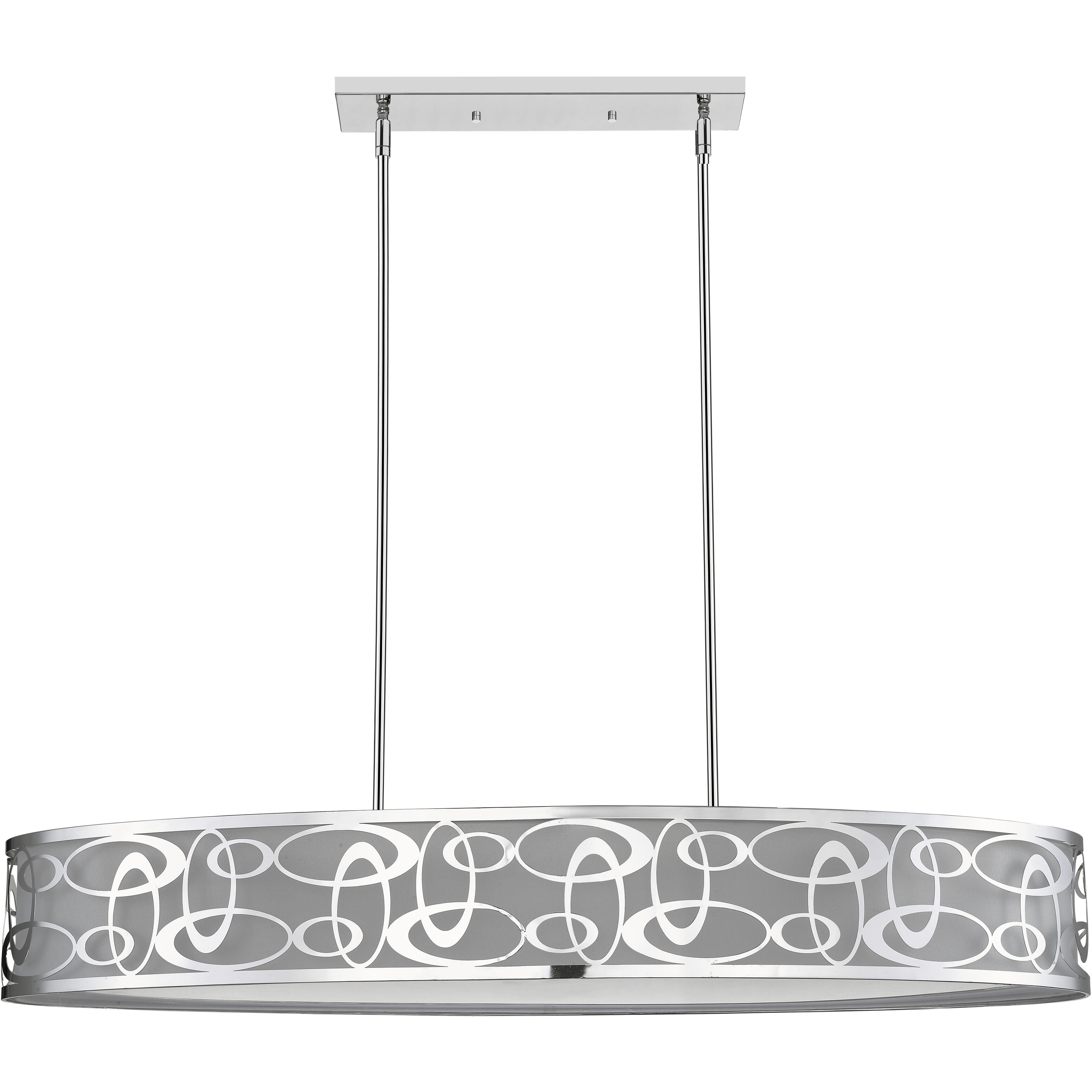 Opal 8 Light 55 inch Chrome Linear Chandelier Ceiling Light