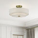Monroe 3 Light 15 inch Antique Brass Semi Flush Mount Ceiling Light, Large