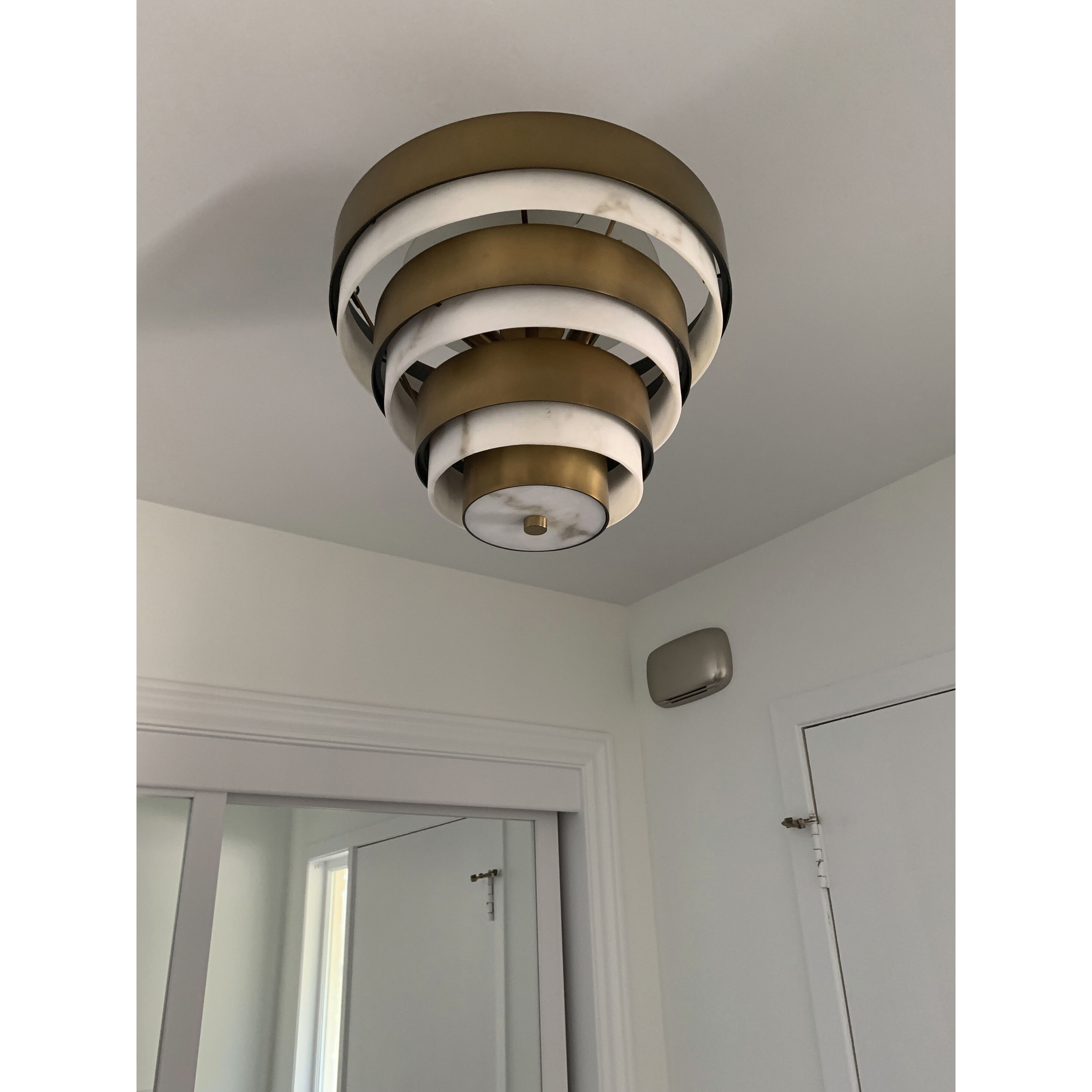 Lisa McDennon Echelon 3 Light 15.5 inch Heritage Brass Indoor Semi-Flush Mount Ceiling Light