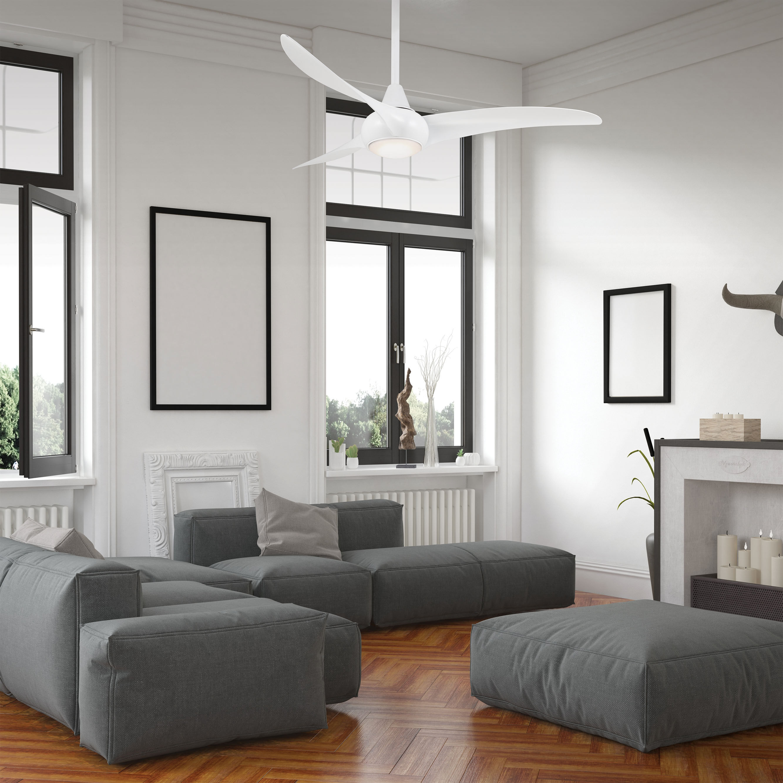 Light Wave 52 inch White Ceiling Fan