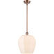Ballston Norfolk LED 11.75 inch Antique Copper Mini Pendant Ceiling Light in Matte White Glass