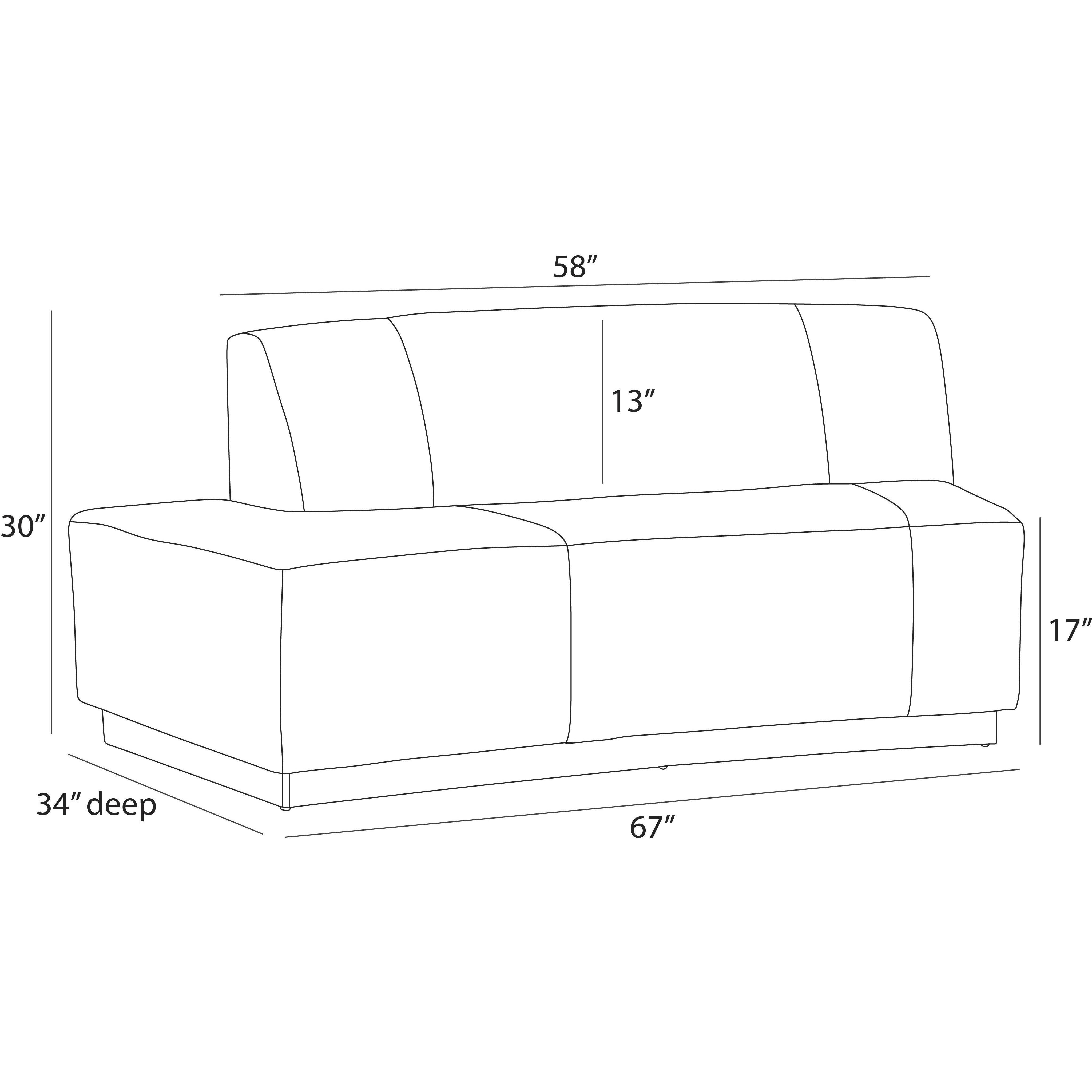 Islander Vanilla and Dark Walnut Sofa, Left