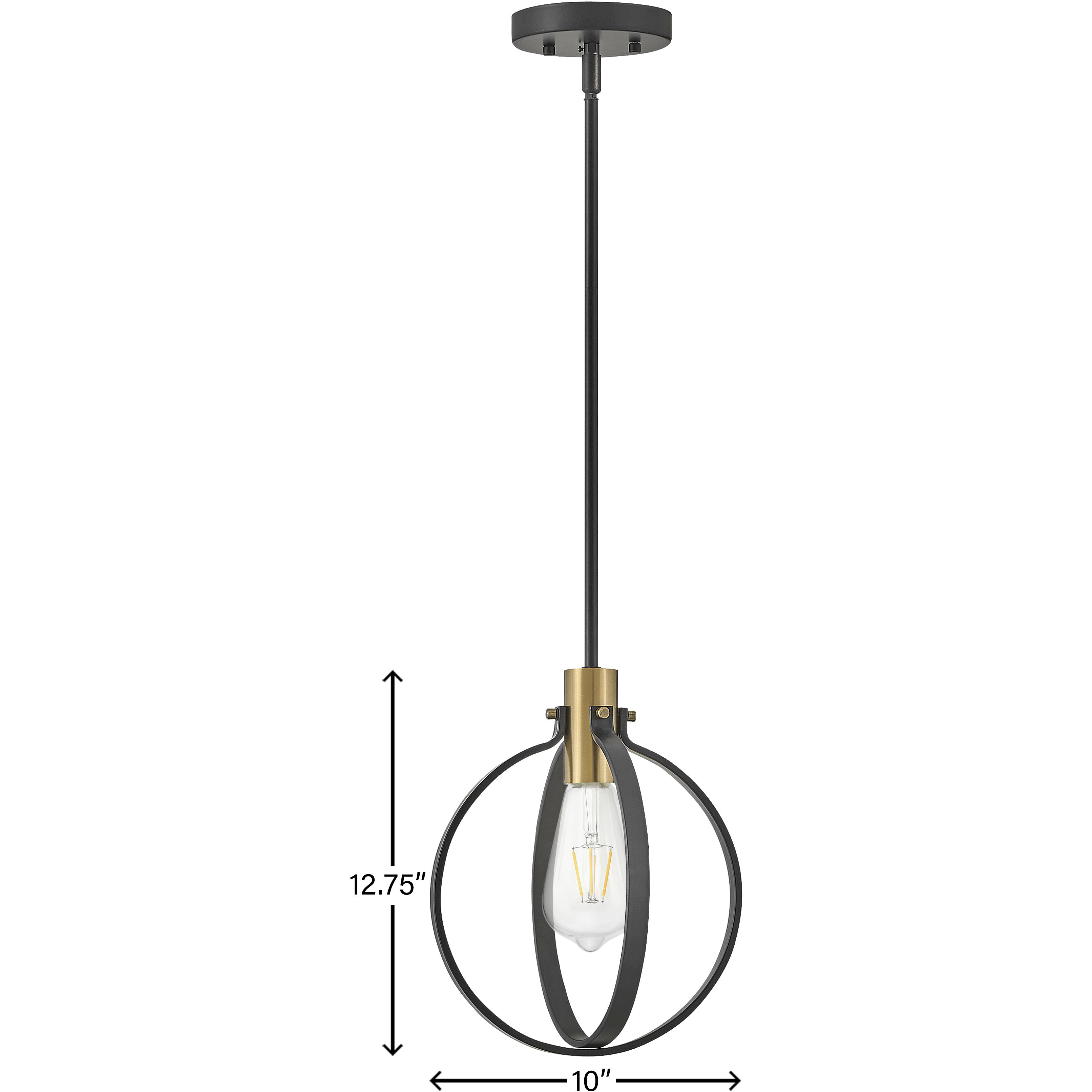 Cirque LED 10 inch Black Pendant Ceiling Light