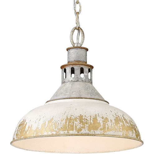 Kinsley 1 Light 14 inch Aged Galvanized Steel Pendant Ceiling Light in Antique Ivory, Large