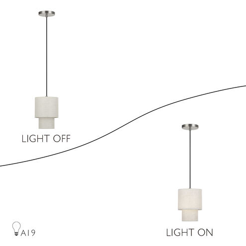 Monroe 1 Light 7 inch Brushed Nickel Mini Pendant Ceiling Light