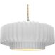 Radiance Collection - Pleated Tier Pendant Ceiling Light in Brushed Nickel, Replaceable Bulb, Beige Twist Cord, Gloss White (outside and inside of fixture), 16.25W x 6H, Form+Finish+Function
