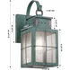 Norfield 1 Light 12.25 inch Verde Green Outdoor Sconce in Seedy Glass, Brass Traditions by Innovations Lighting