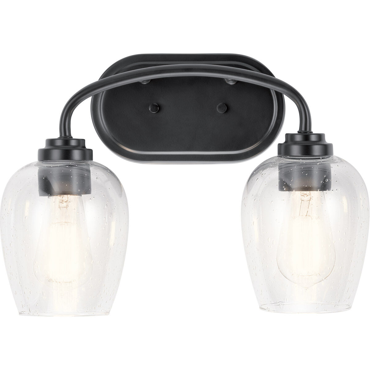 Valserrano 2 Light 15 inch Black Wall Mt Bath 2 Arm Wall Light