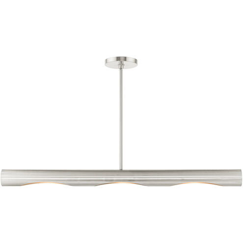 Novato 3 Light 42 inch Brushed Nickel Linear Chandelier Ceiling Light