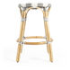 Tobias Rattan Round 24" Counter Stool in Gray and White Stripe