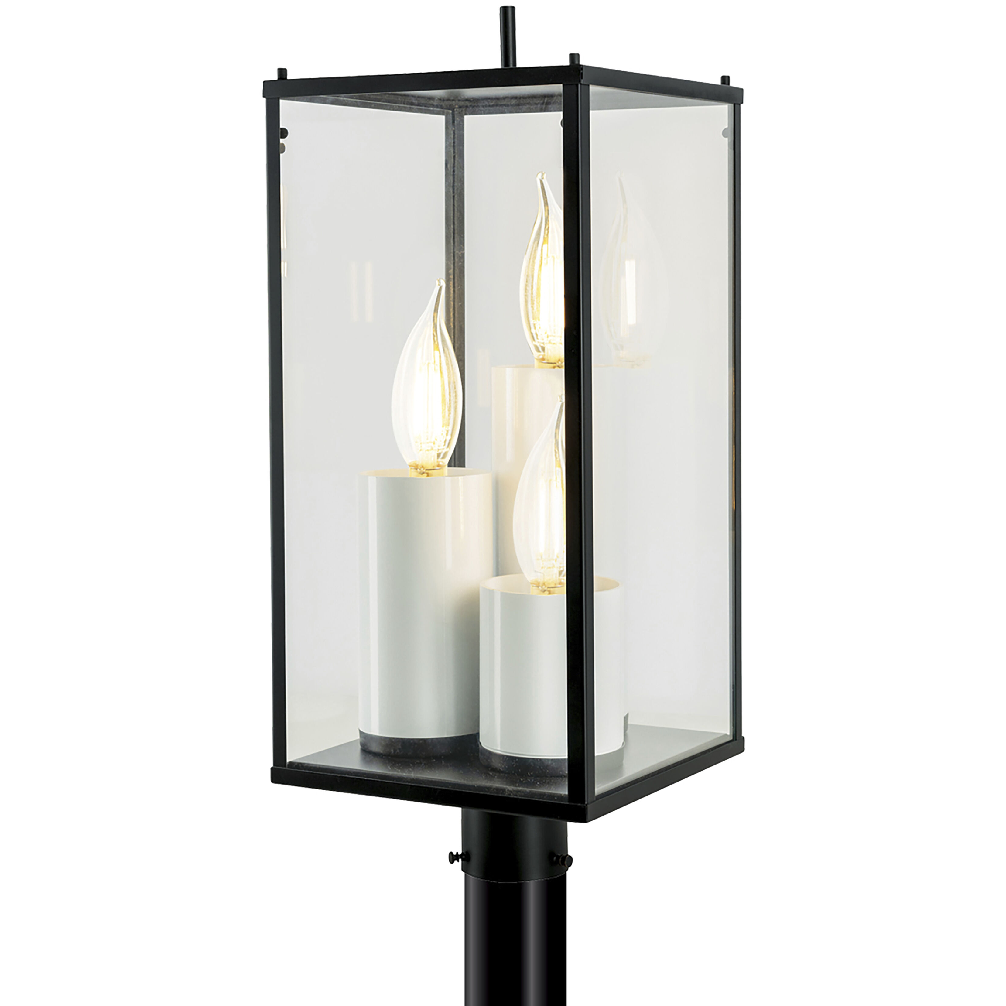 Back Bay 3 Light 23.25 inch Matte Black Outdoor Post Light
