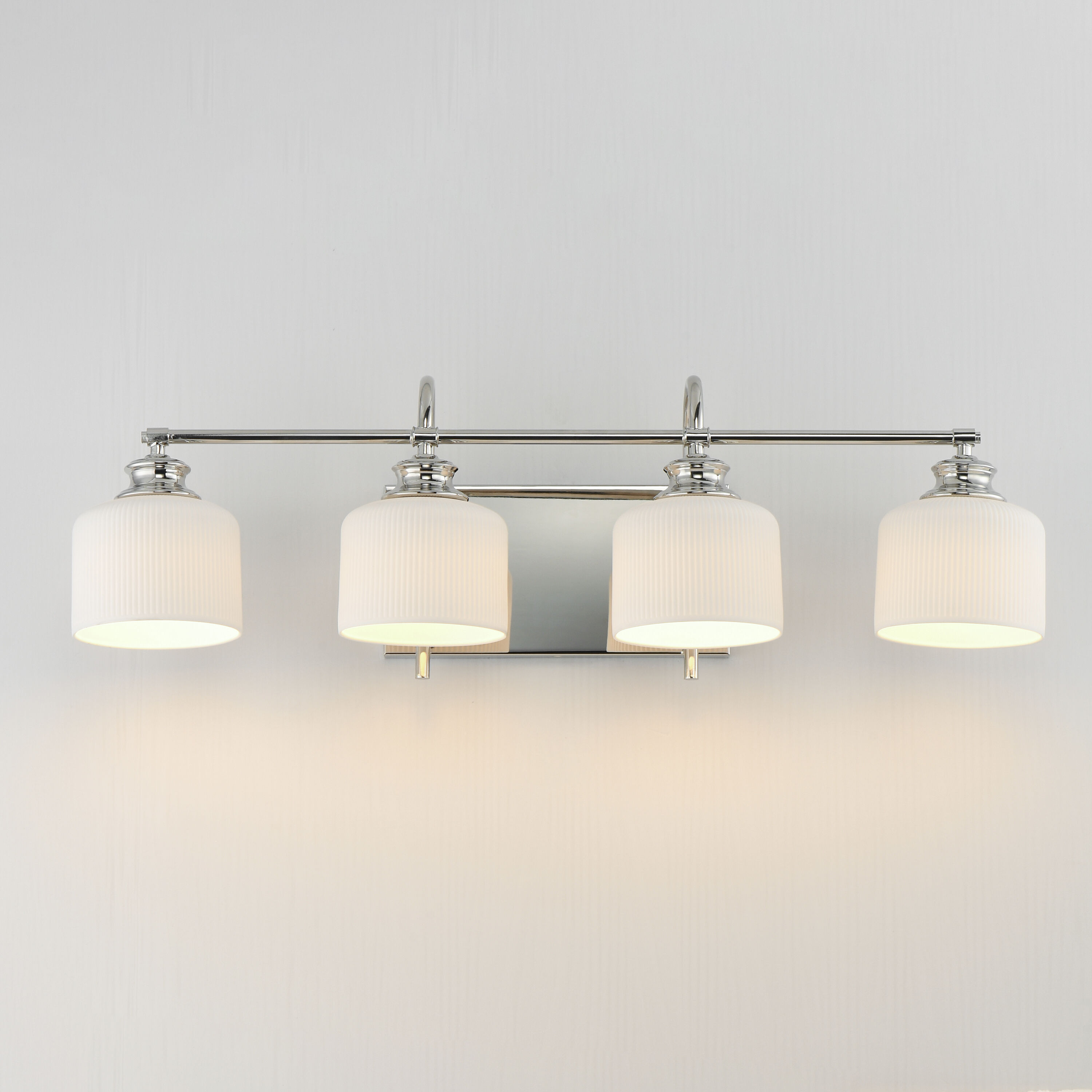 Bisque 4 Light 32 inch Polished Nickel Bath Vanity Wall Light