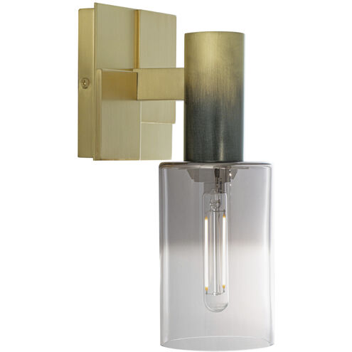 Empire Sconce Wall Light in Clear/Chrome Gradient, Satin Brass Black