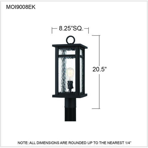 Moira 1 Light 21 inch Earth Black Outdoor Post Lantern, Large