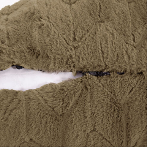 Square 20 inch Angora Moss Pillow, with Down Fill