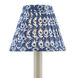 Block Print Navy and White Pleated Chandelier Shade