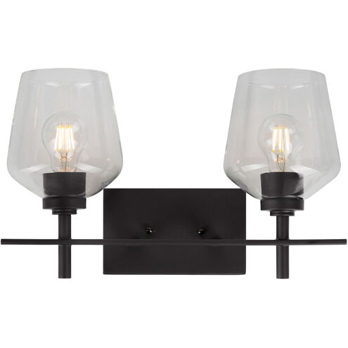 Chalice 2 Light 17 inch Black Vanity Light Wall Light